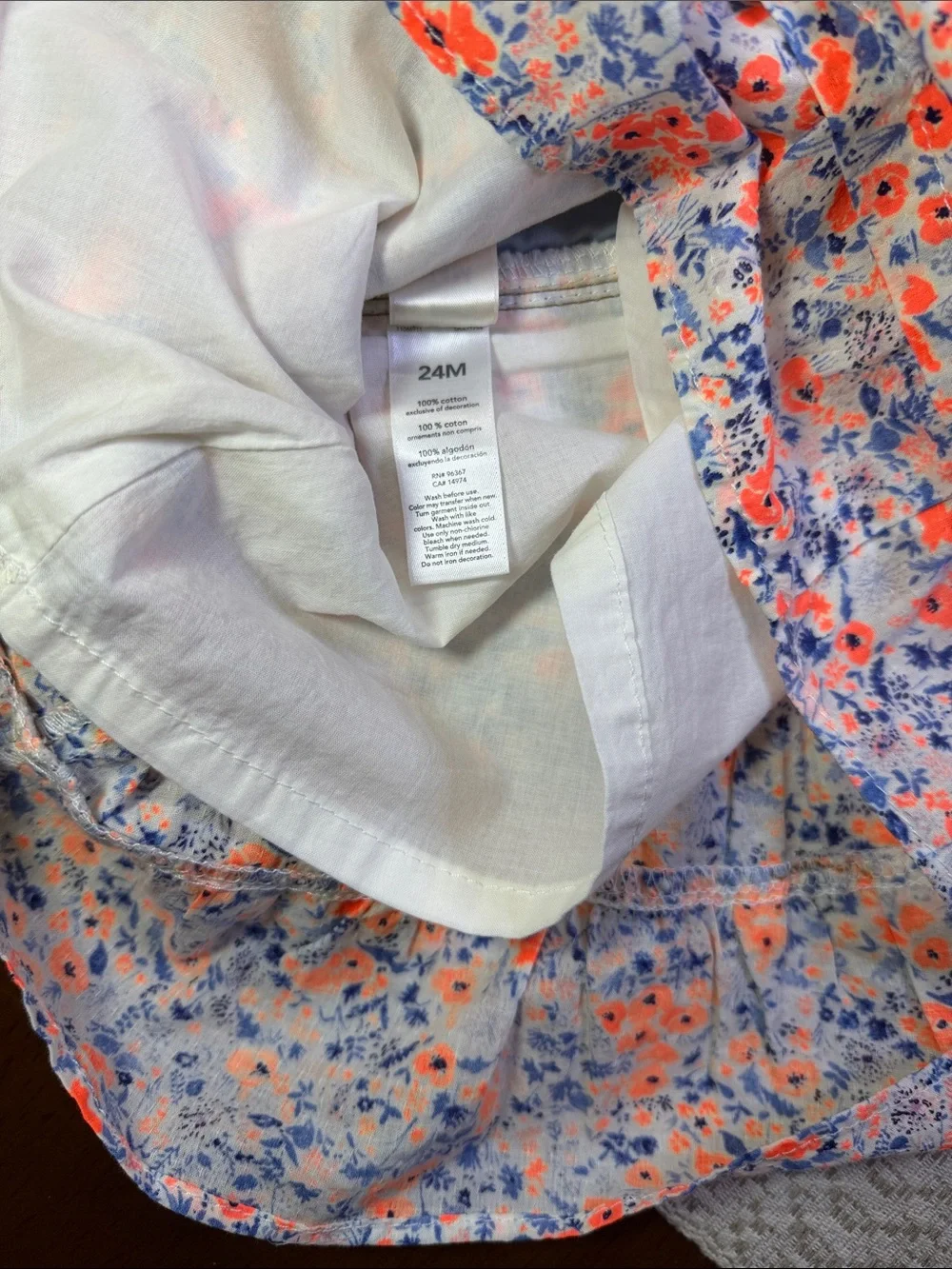 Girls’ OshKosh B'gosh Denim Bib Floral Skirtall - Blue & Coral